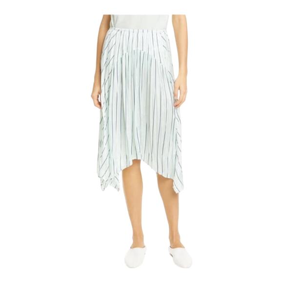 Vince Skirt stripe gauze panel light green Small S - Picture 1 of 8